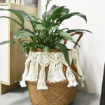 panier de rangement en macramé
