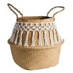 panier décoratif en macramé