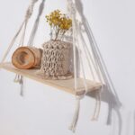 étagère murale artisanale en macramé