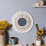 miroir décoratif en macramé