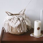 petit panier en macramé naturel