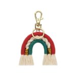 porte-clé arc-en-ciel macramé
