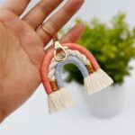 porte-clé fait main arc-en-ciel