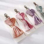 porte-clé décoratif macramé en cœur