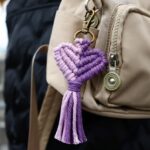 porte-clé macramé cœur