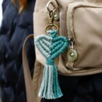 porte-clé fait main macramé cœur