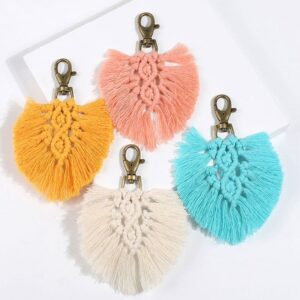 Porte-clé Macramé Feuille
