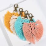 porte-clé tendance macramé feuille