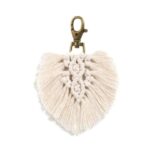 porte-clé en macramé style feuille
