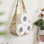 distributeur de papier en corde macramé
