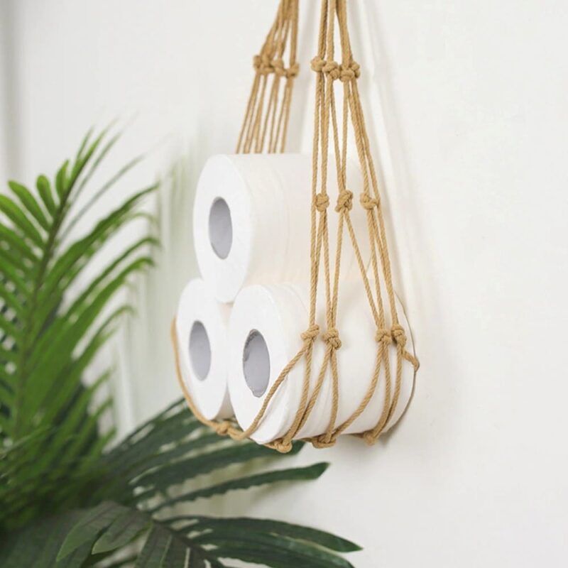 Porte-papier Corde Macramé