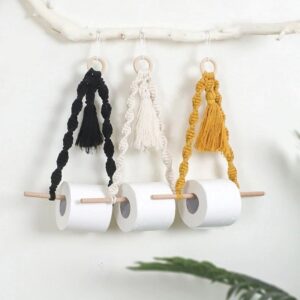 Porte-papier Toilette Macramé Pompon