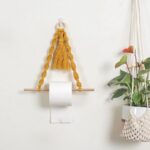 support papier toilette en macramé pompon