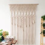 rideau de séparation en fil macramé pompons