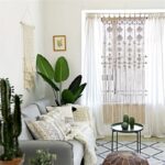 décoration intérieure rideau macramé beige