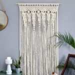 rideau en coton écru tissé macramé