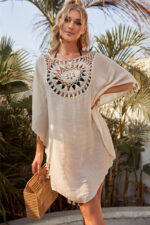 robe estivale en macramé beige