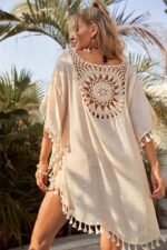 vêtement macramé beige