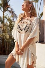 robe en macramé couleur beige