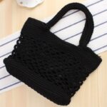 sac noir macramé artisanal