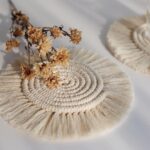 sous-verre en macramé naturel