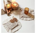 sous-verre fait main macramé carré