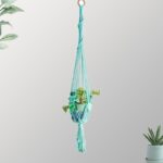 suspension en macramé couleurs naturelles