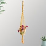 plante suspendue en macramé couleur
