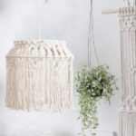 lampe suspendue en macramé
