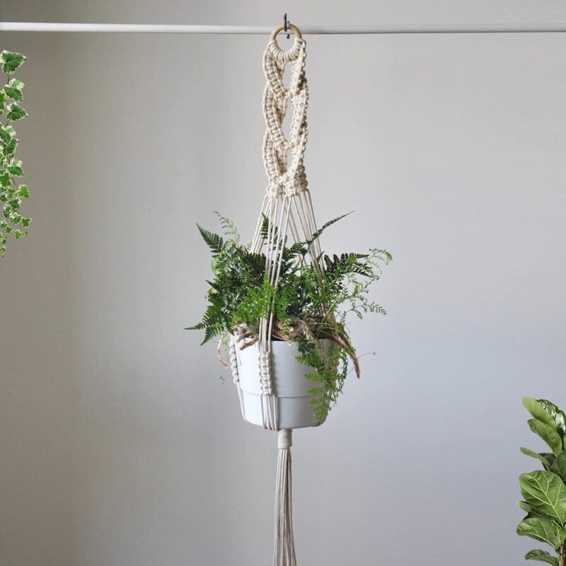 Suspension Macramé Blanc