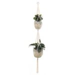 lampe suspendue macramé double