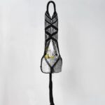 plante suspendue macramé noir