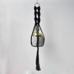suspension plante macramé noir
