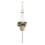 luminaire en perles de bois et macramé