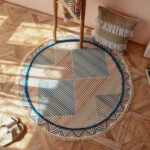 tapis rond en macramé design bohémien