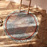 tapis rond macramé décoratif