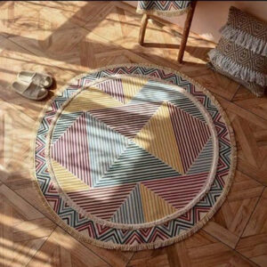 Tapis Bohème Rond En Macramé