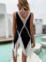 robe noire en macramé