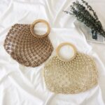 sac macramé rond pour accessoires